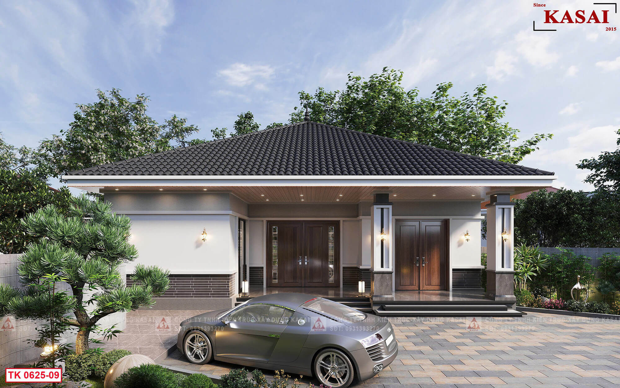 Nhà cấp 4 mái Nhật 3 phòng ngủ 150m2 đẹp không góc chết