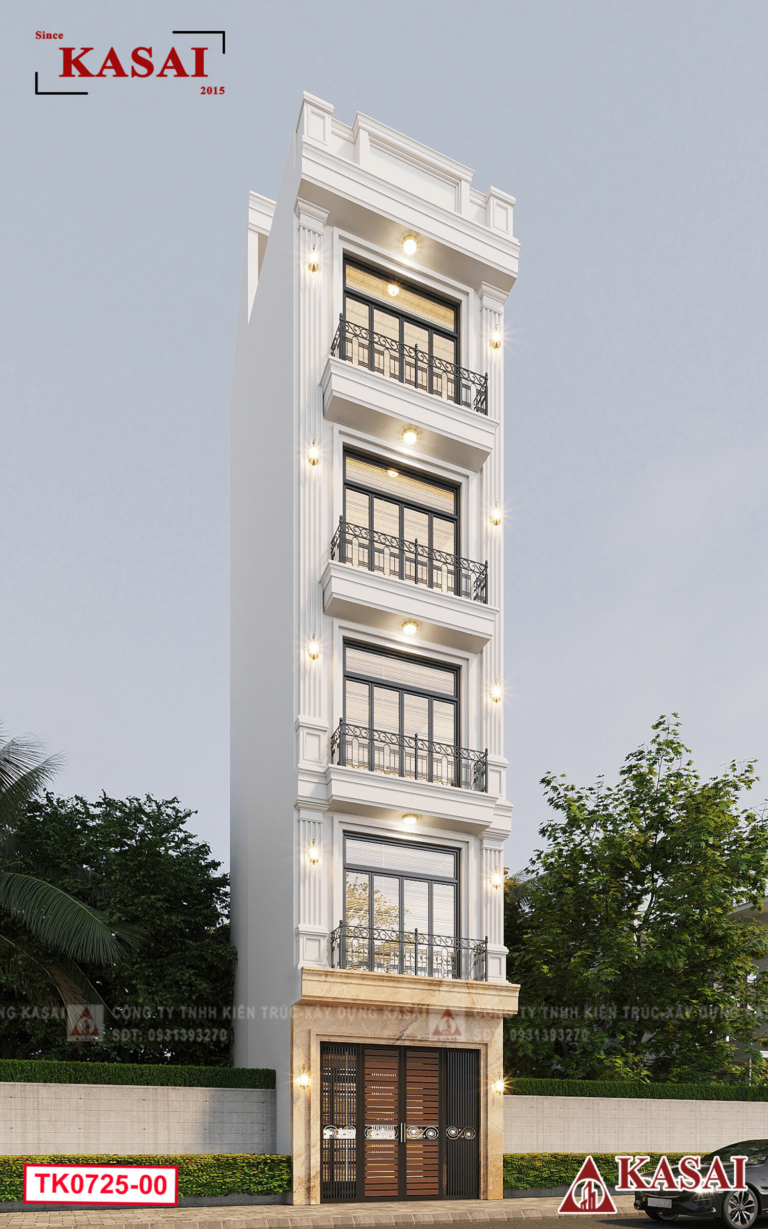 Nhà phố 6 tầng 4x10 tân cổ điển