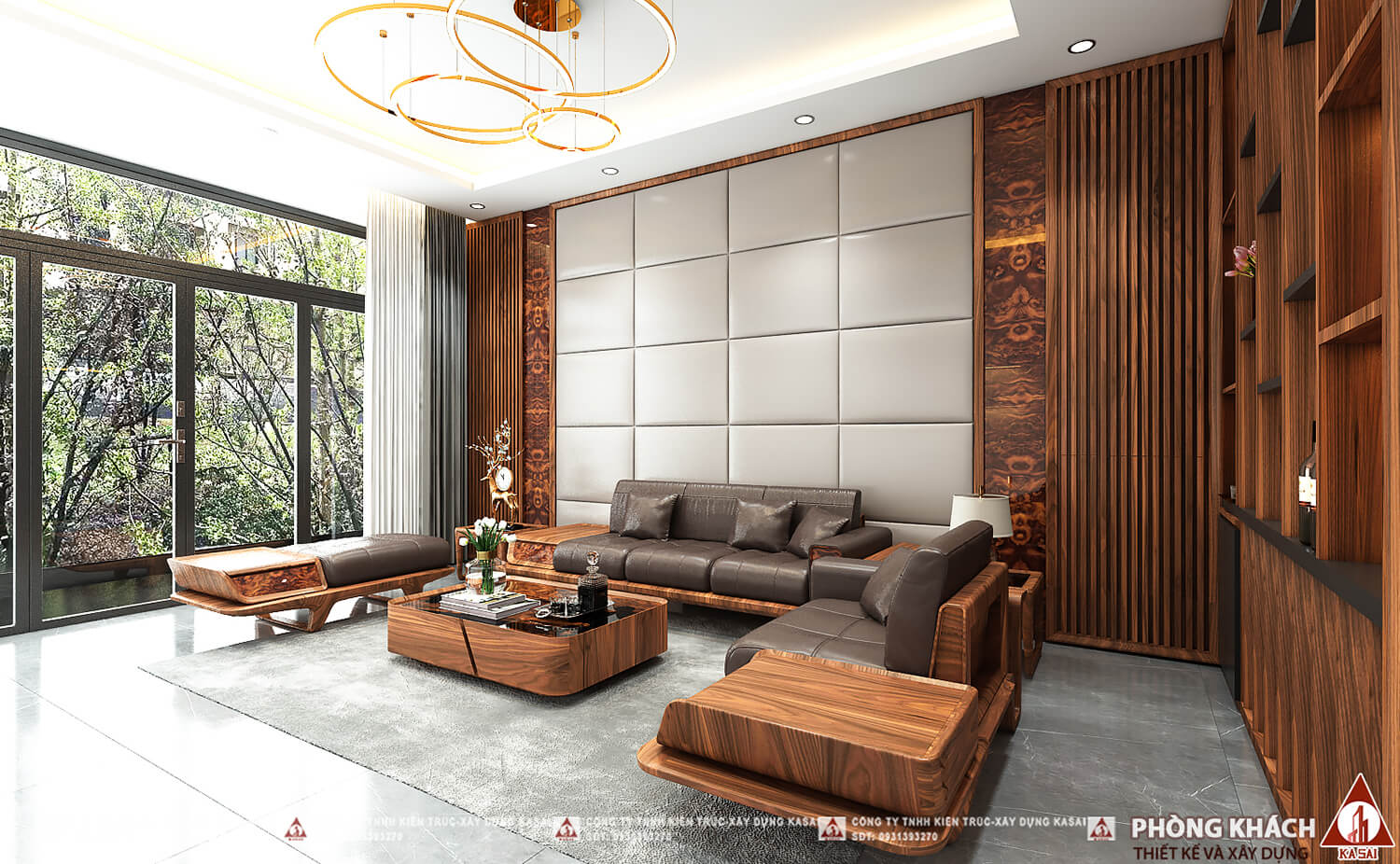 Phòng khách mẫu nhà cấp 4 mặt tiền 12m