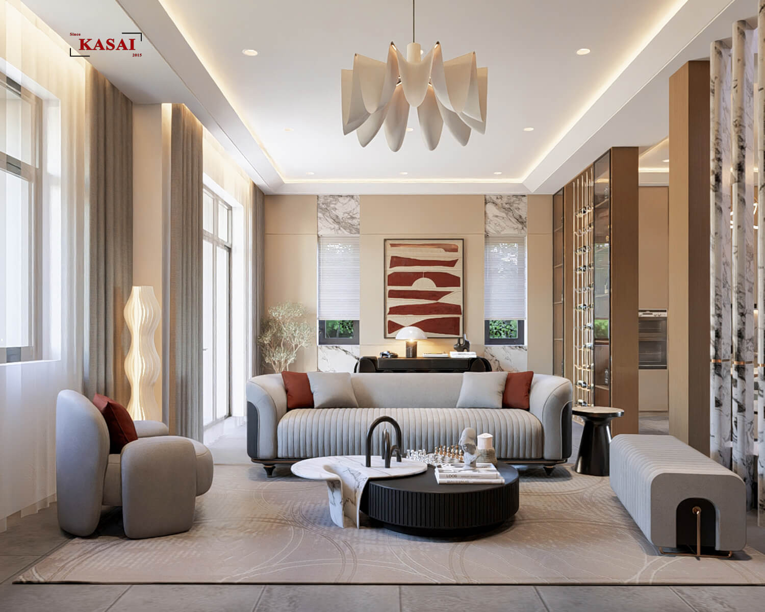 Thiết kế nhà ngang 8m dài 14m đẹp hiện đại