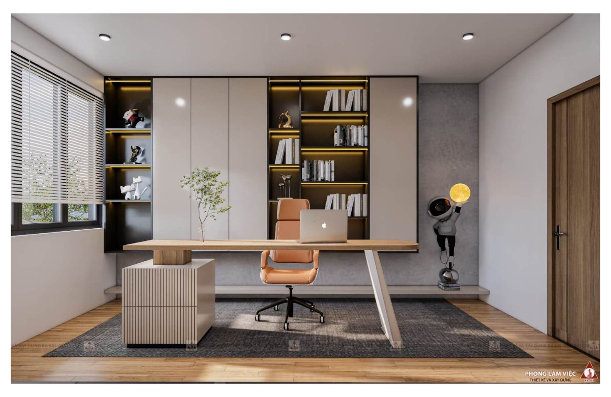Phòng làm việc mặt bằng nhà 6x16m