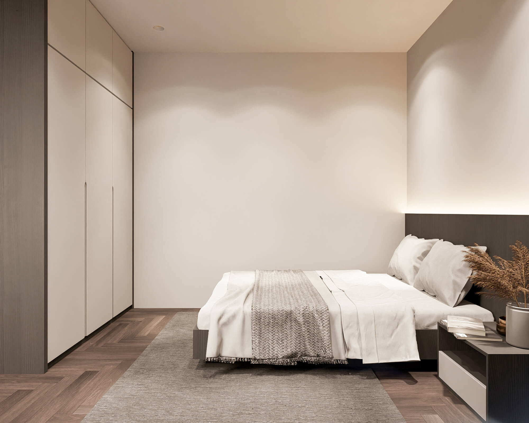 Phòng ngủ 1 nhà 2 tầng 5x21m