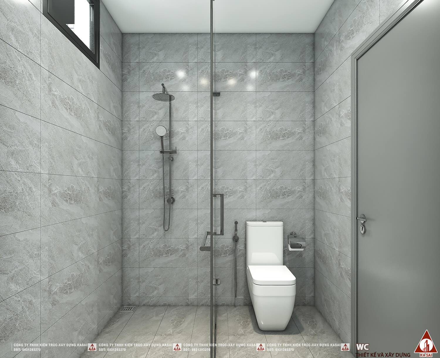 Phòng WC nhà 15x30m 1 tầng