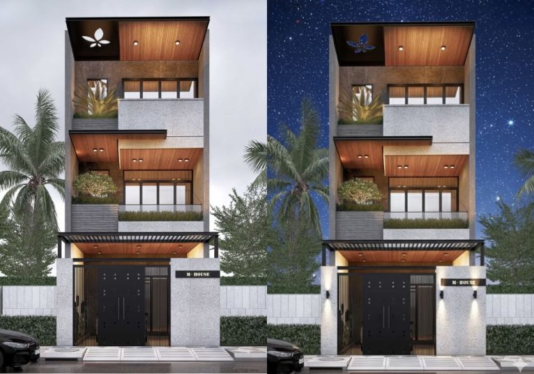 Thiết kế nhà 5x17m có gara