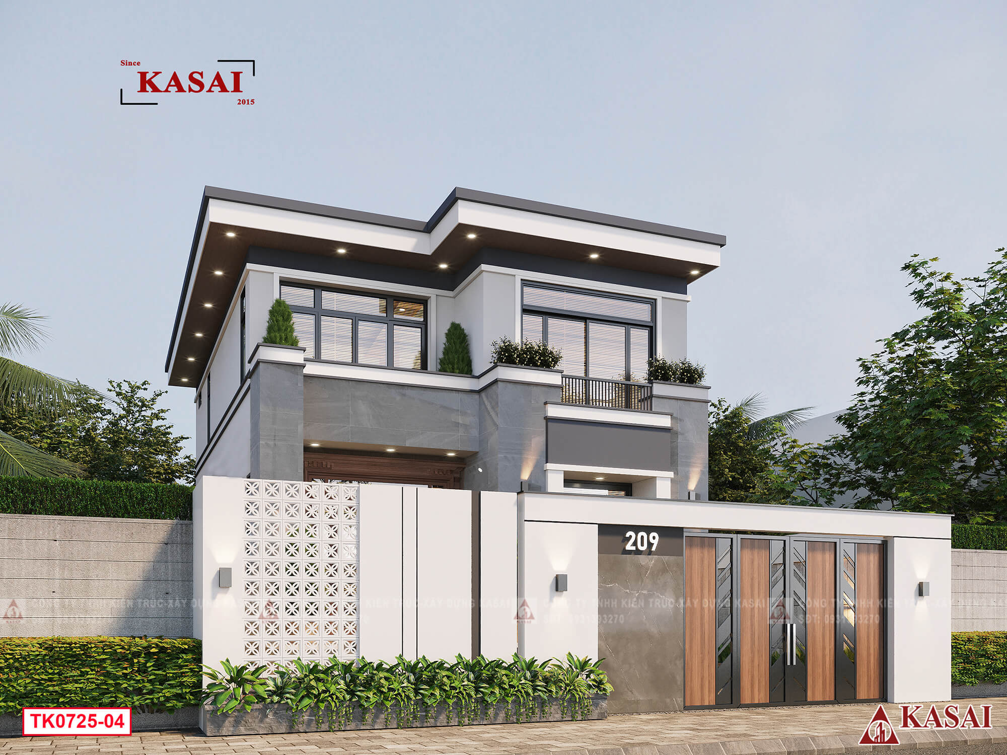 Thiết kế nhà ngang 8m dài 14m đẹp hiện đại