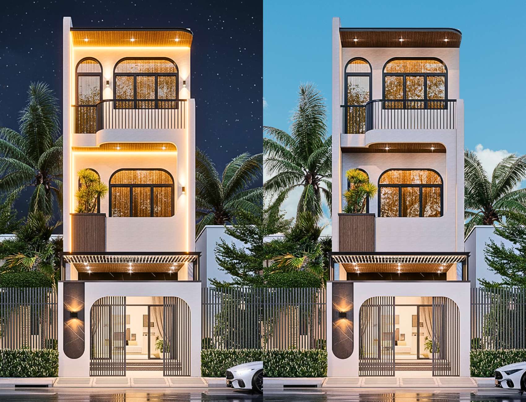 4x16m mẫu nhà ống đẹp 3 tầng 4m gây sốt với mặt tiền độc đáo