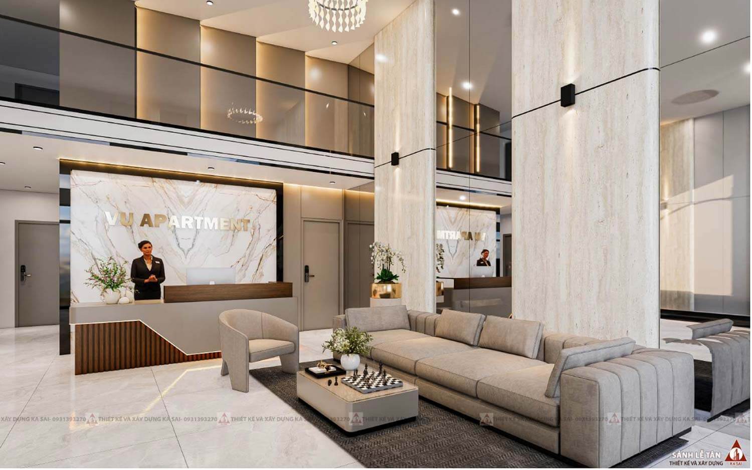 Khu vực lễ tân Apartment Đà Nẵng