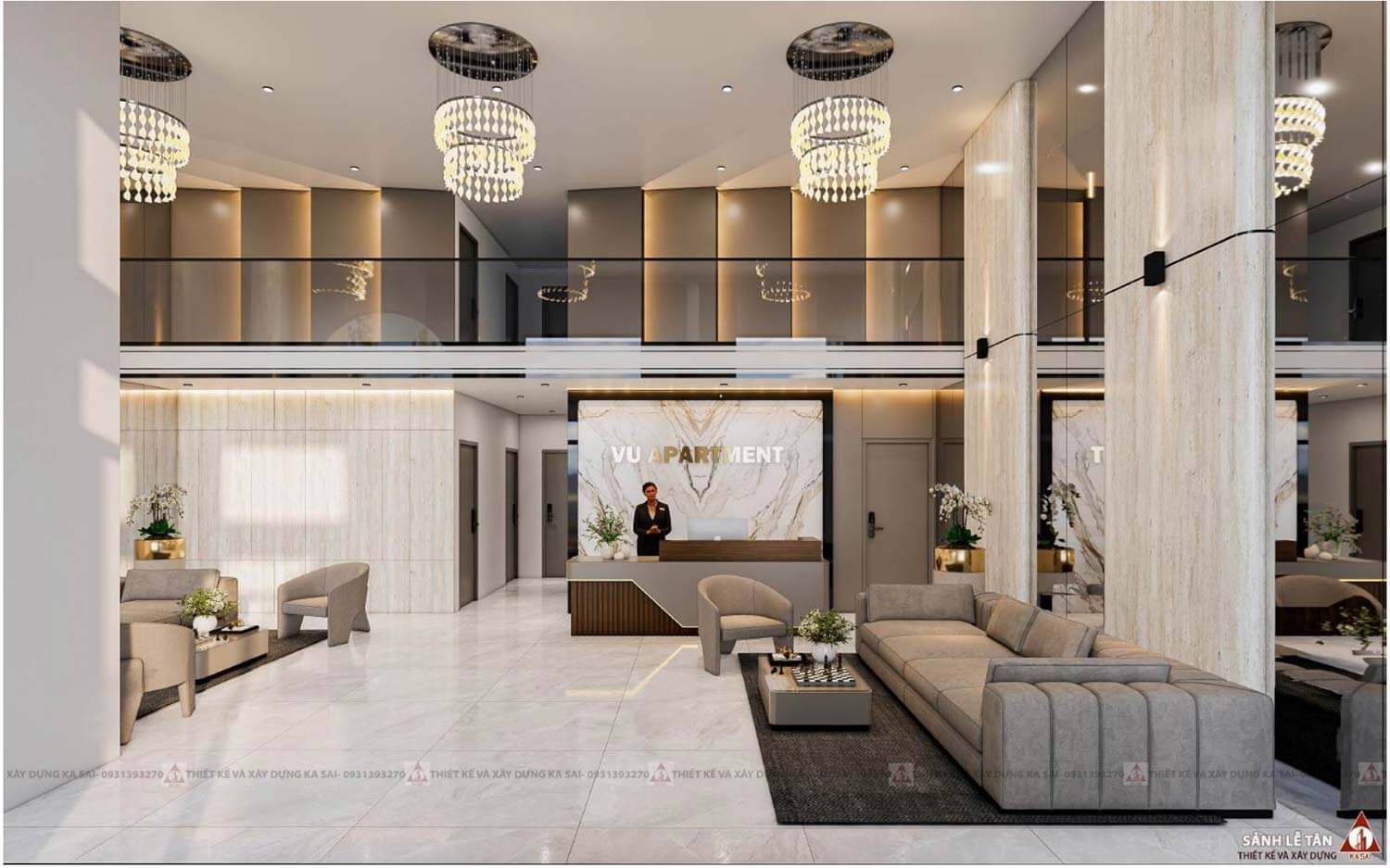 Khu vực lễ tân Apartment Đà Nẵng