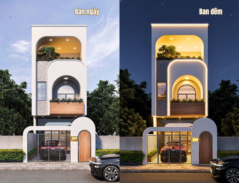 Mẫu nhà 5×20 hiện đại 3 tầng siêu cuốn