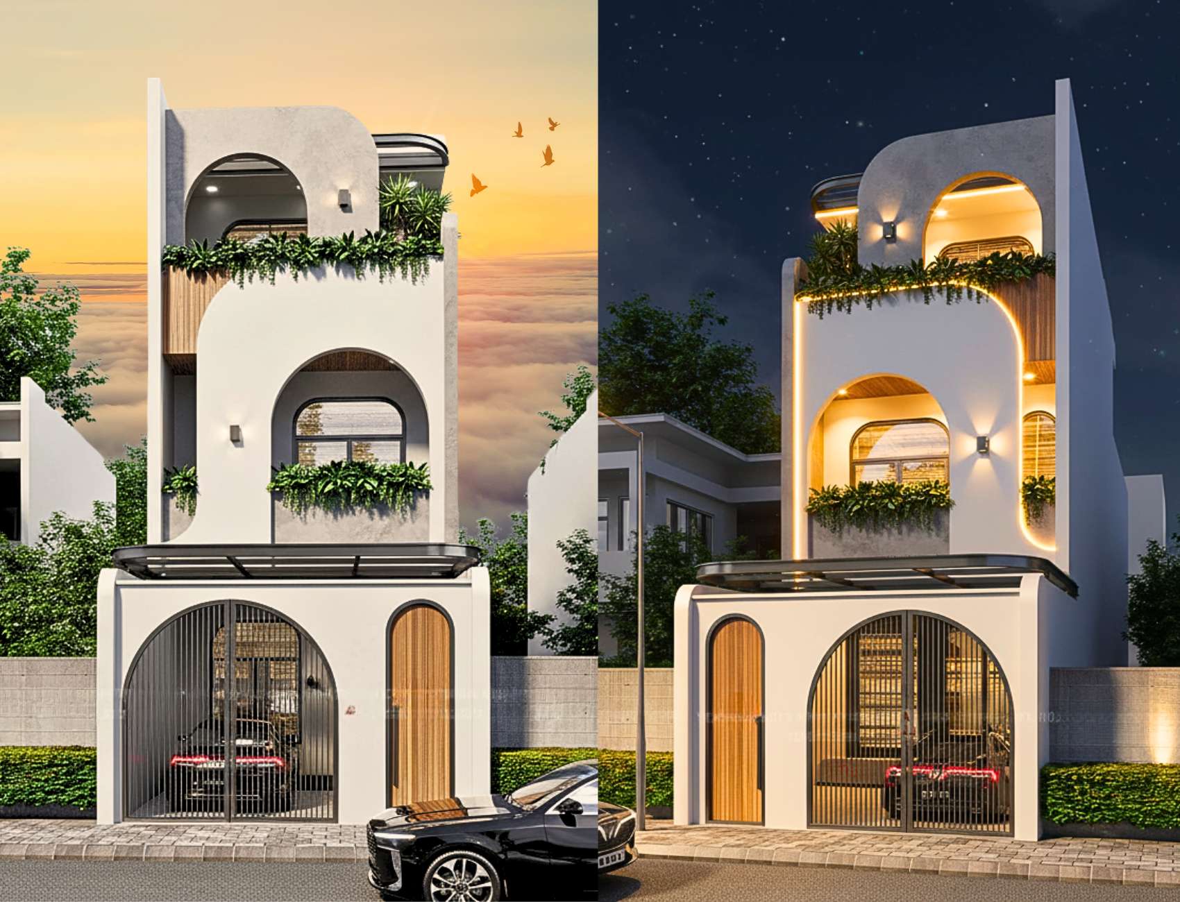 Mẫu nhà 5×25 đẹp ngất ngây cực kỳ sáng thoáng 3 tầng