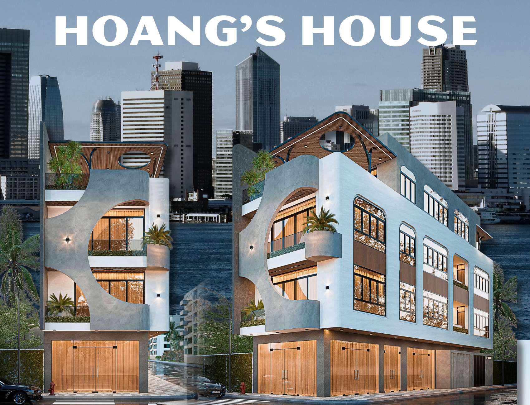 Nhà 4 tầng 2 mặt tiền 7x21m thiết kế phá cách đầy thu hút