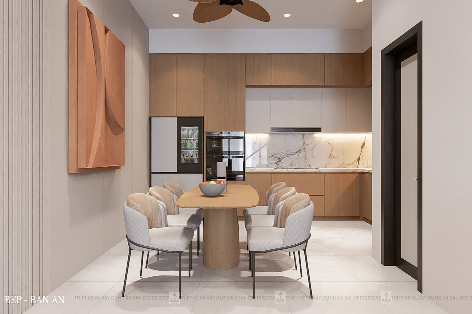 Phòng bếp nhà 5x17 3 phòng ngủ