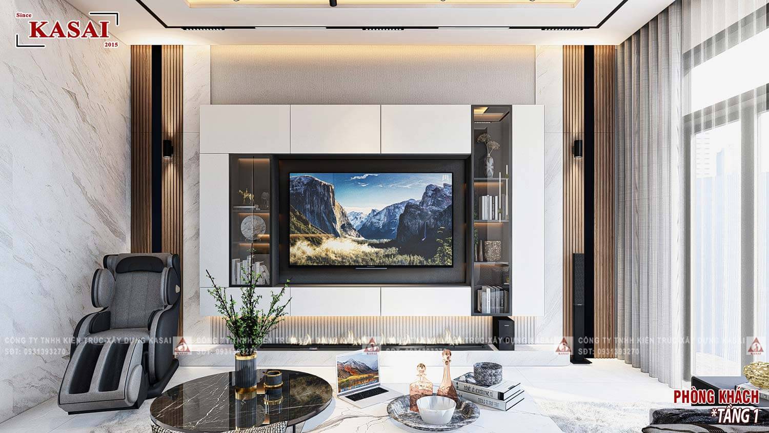 Phòng khách biệt thự hiện đại