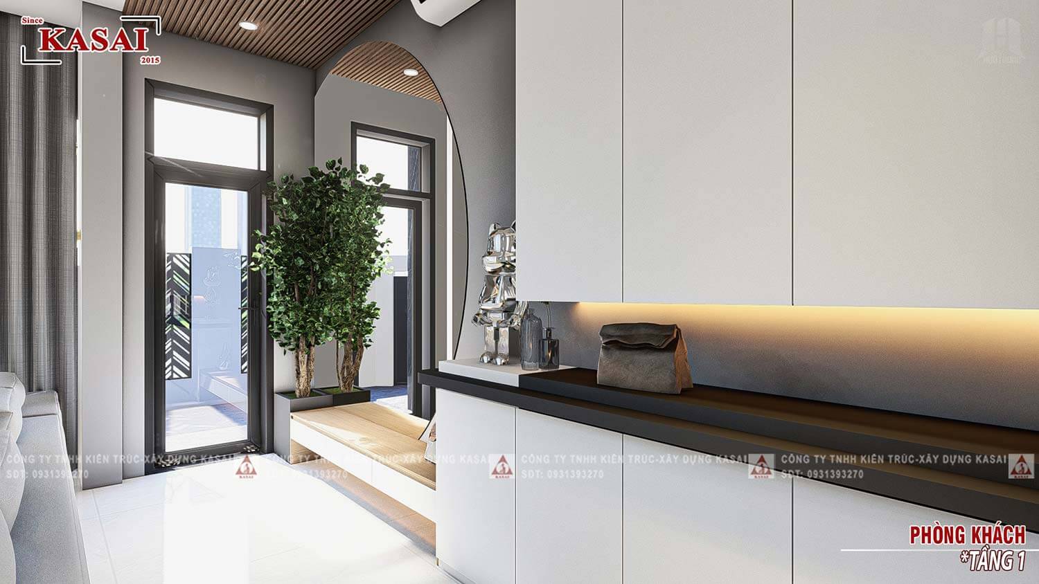 Phòng khách biệt thự hiện đại