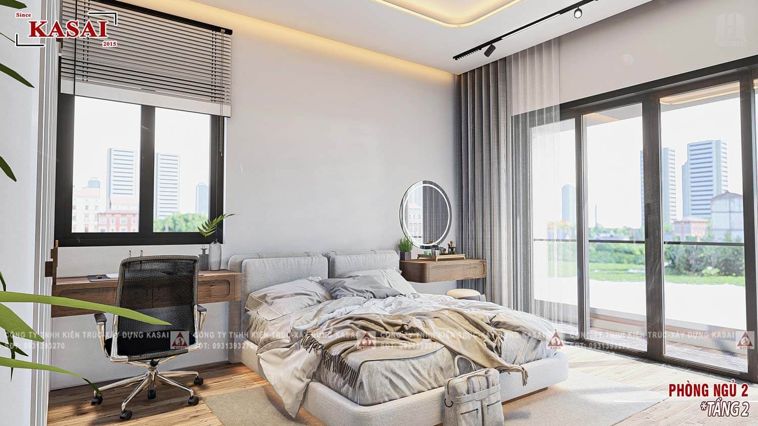 Phòng ngủ 2 biệt thự hiện đại