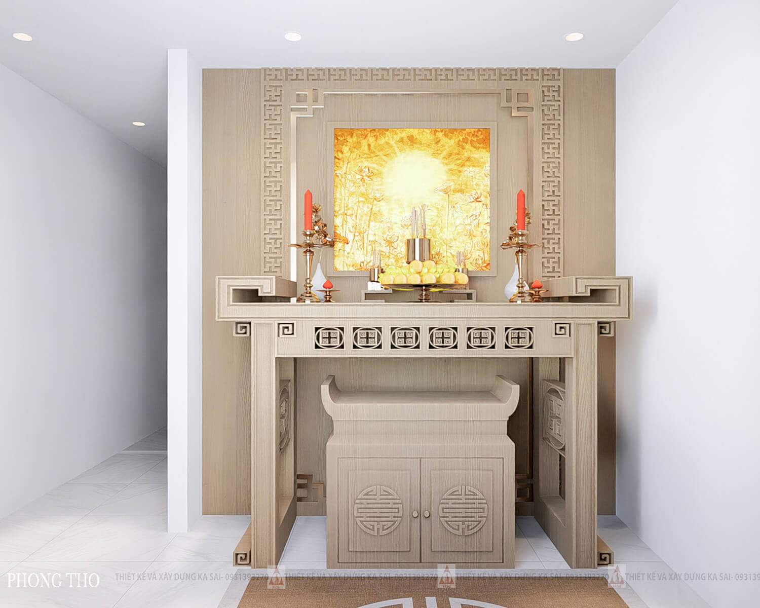 Phòng thờ nhà 5x17 3 phòng ngủ