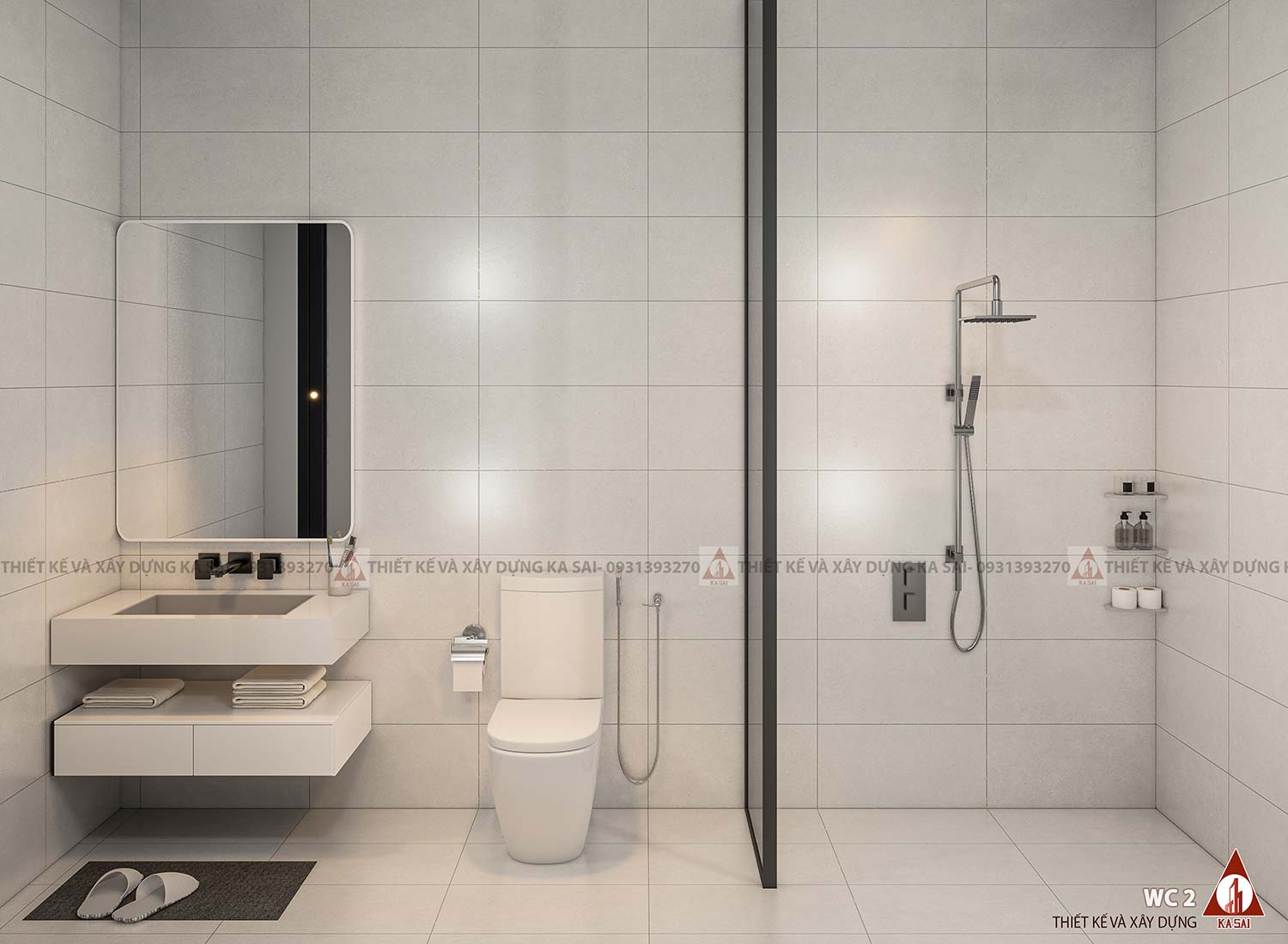 Phòng WC mặt bằng nhà 6x16m đẹp