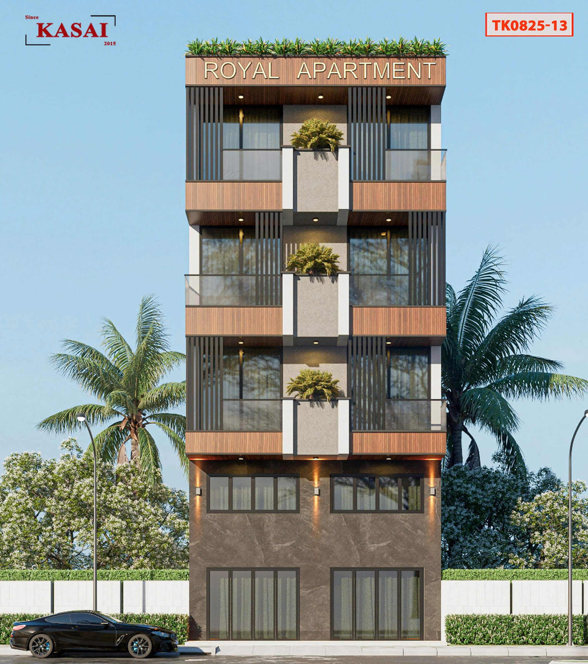 Thiết kế căn hộ có hồ bơi 5 tầng hiện đại giữa phố, tối ưu công năng