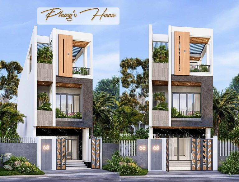 Thiết kế nhà 3 tầng 5x25m