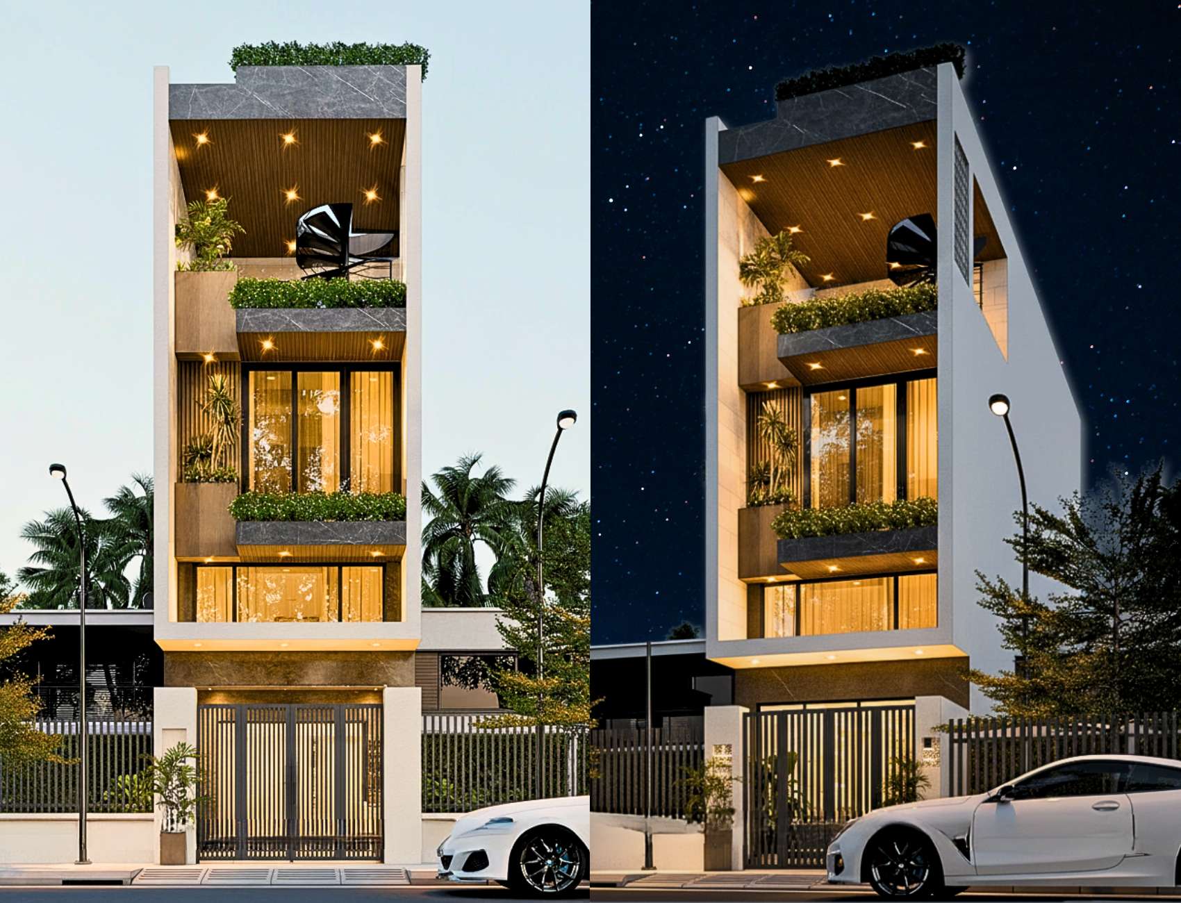 Thiết kế nhà 3 tầng có gác lửng hiện đại đẹp mê ly không nên bỏ qua