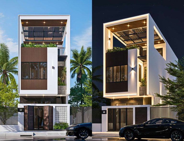 Hình ảnh 3d nhà ống 3 tầng 5x20 bác sĩ nguyên