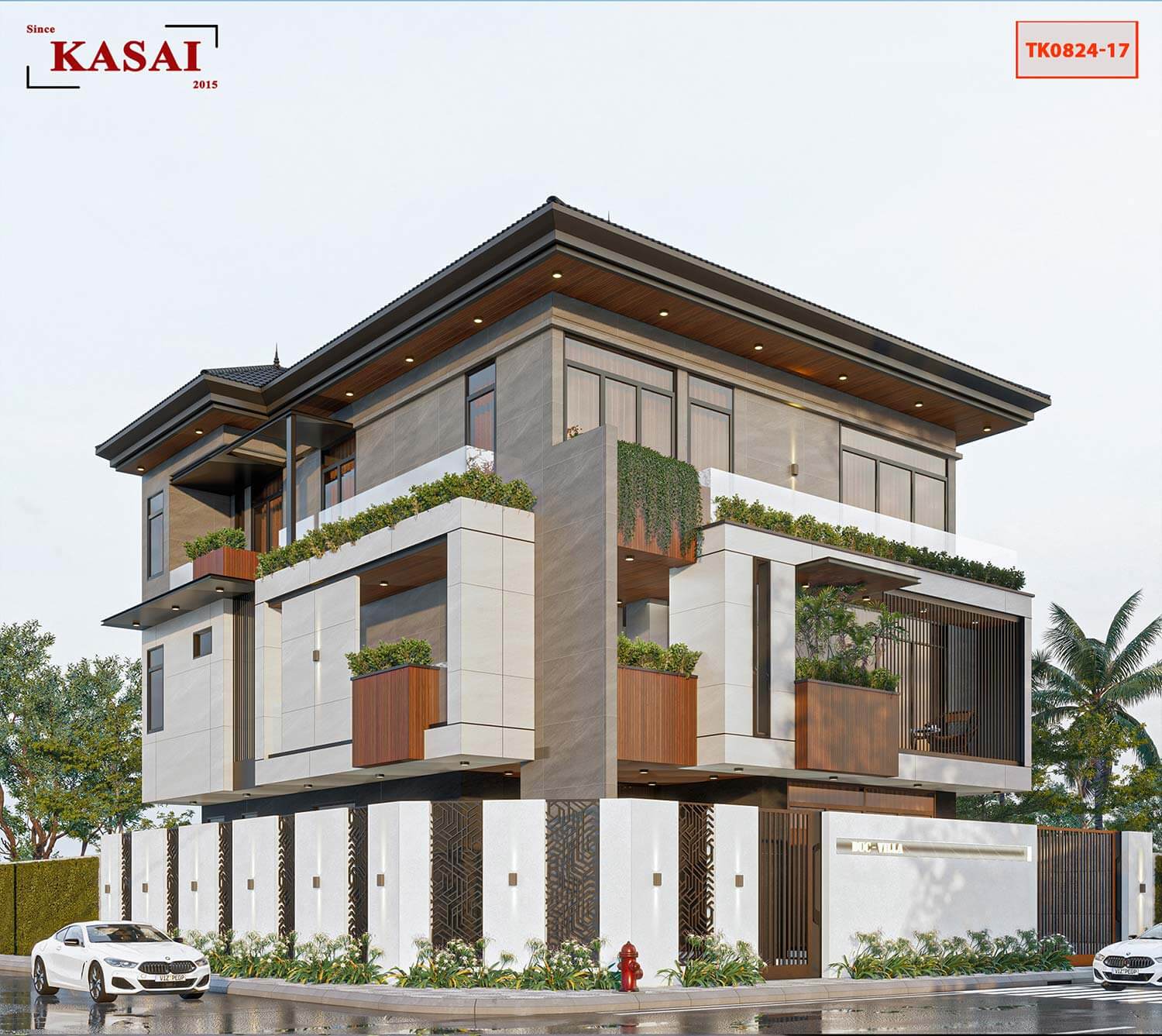 Biệt thự 3 tầng mái Nhật đẹp