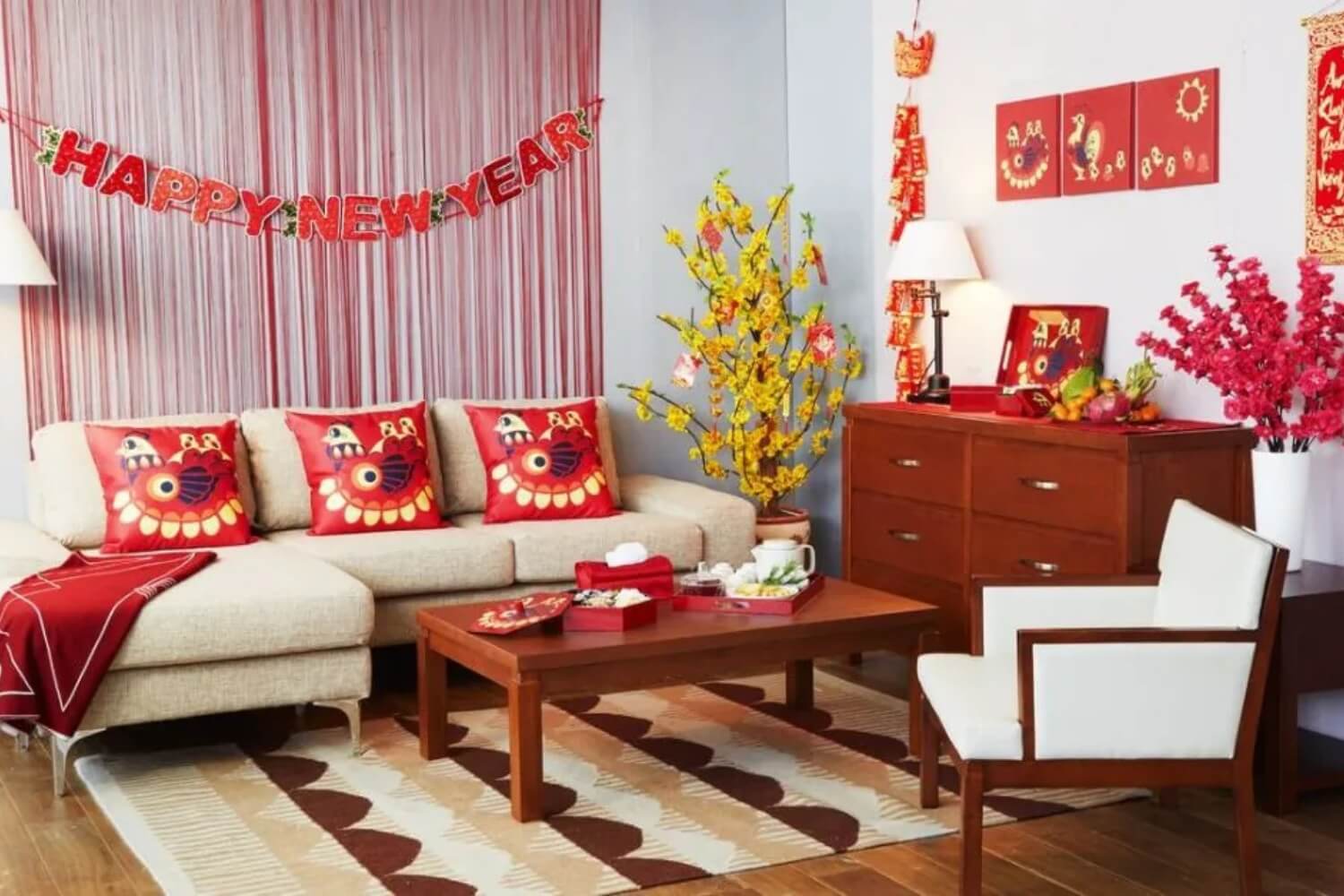 Decor Tết phòng khách