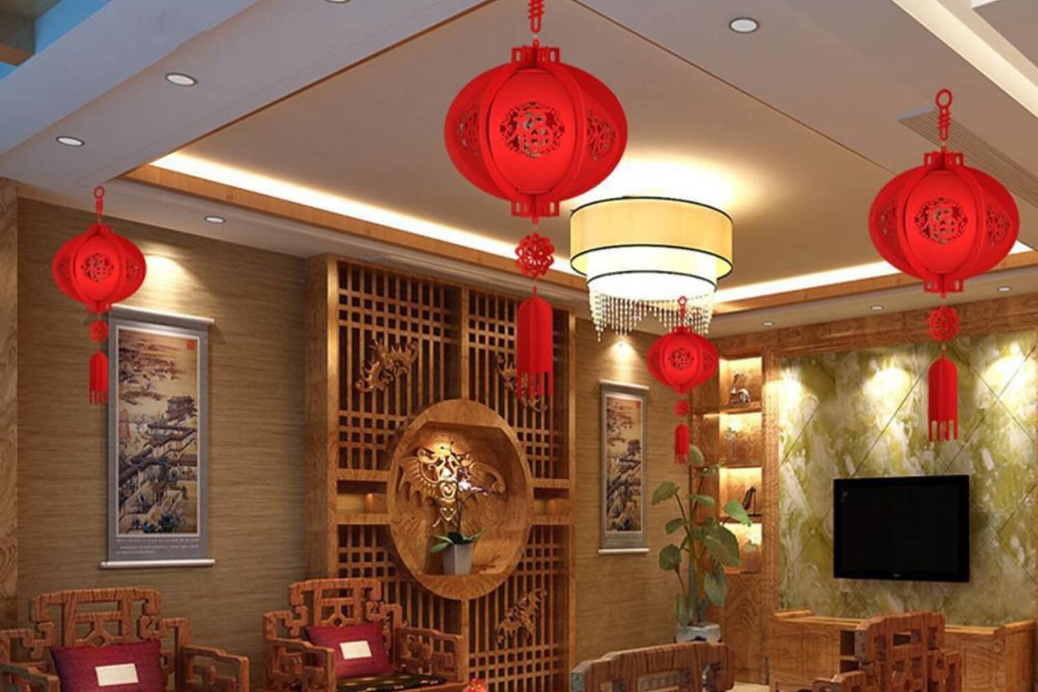 Decor Tết phòng khách