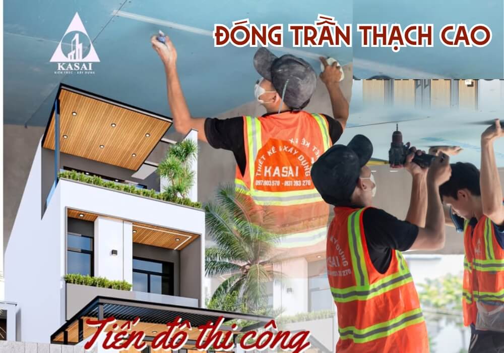 [Tiến độ thi công] Đóng trần thạch cao Hưng’s House