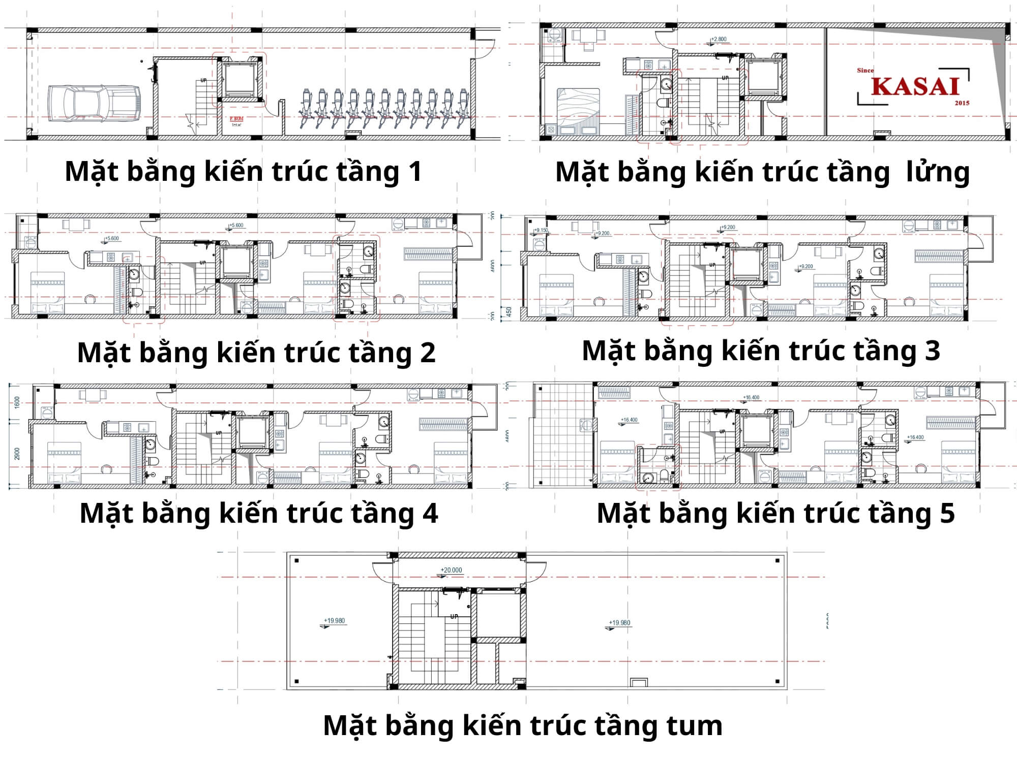 Mặt bằng căn hộ 5x20m
