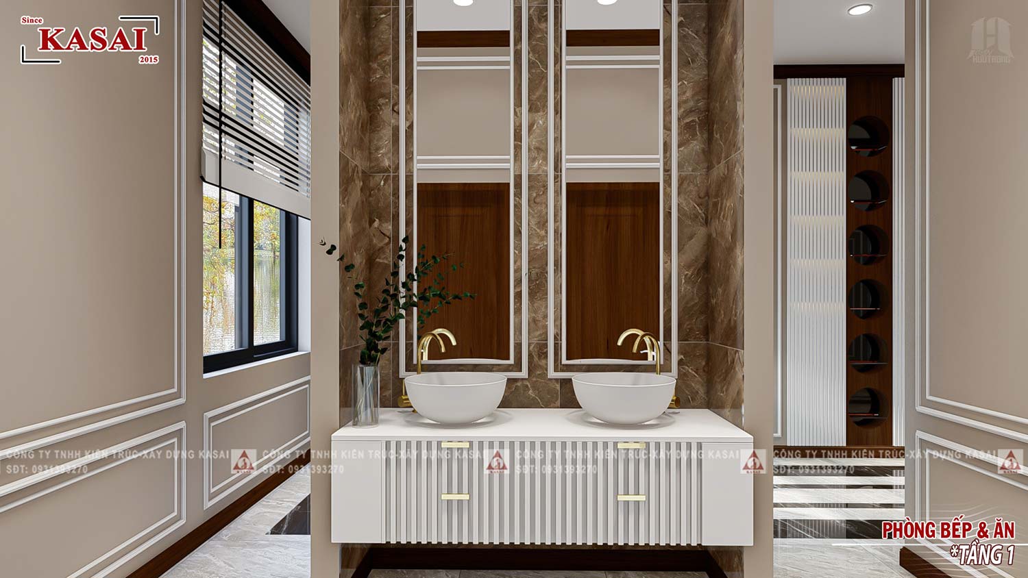 Phòng bếp biệt thự tân cổ điển 3 tầng 600m2