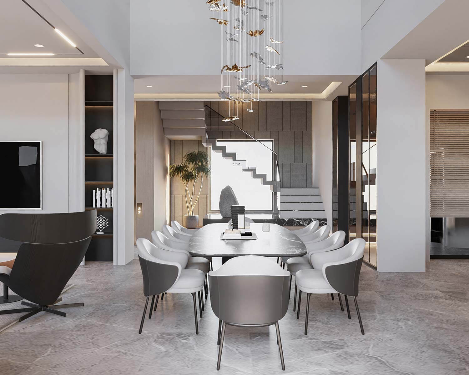 Phòng bếp biệt thự mái Nhật 3 tầng đẹp