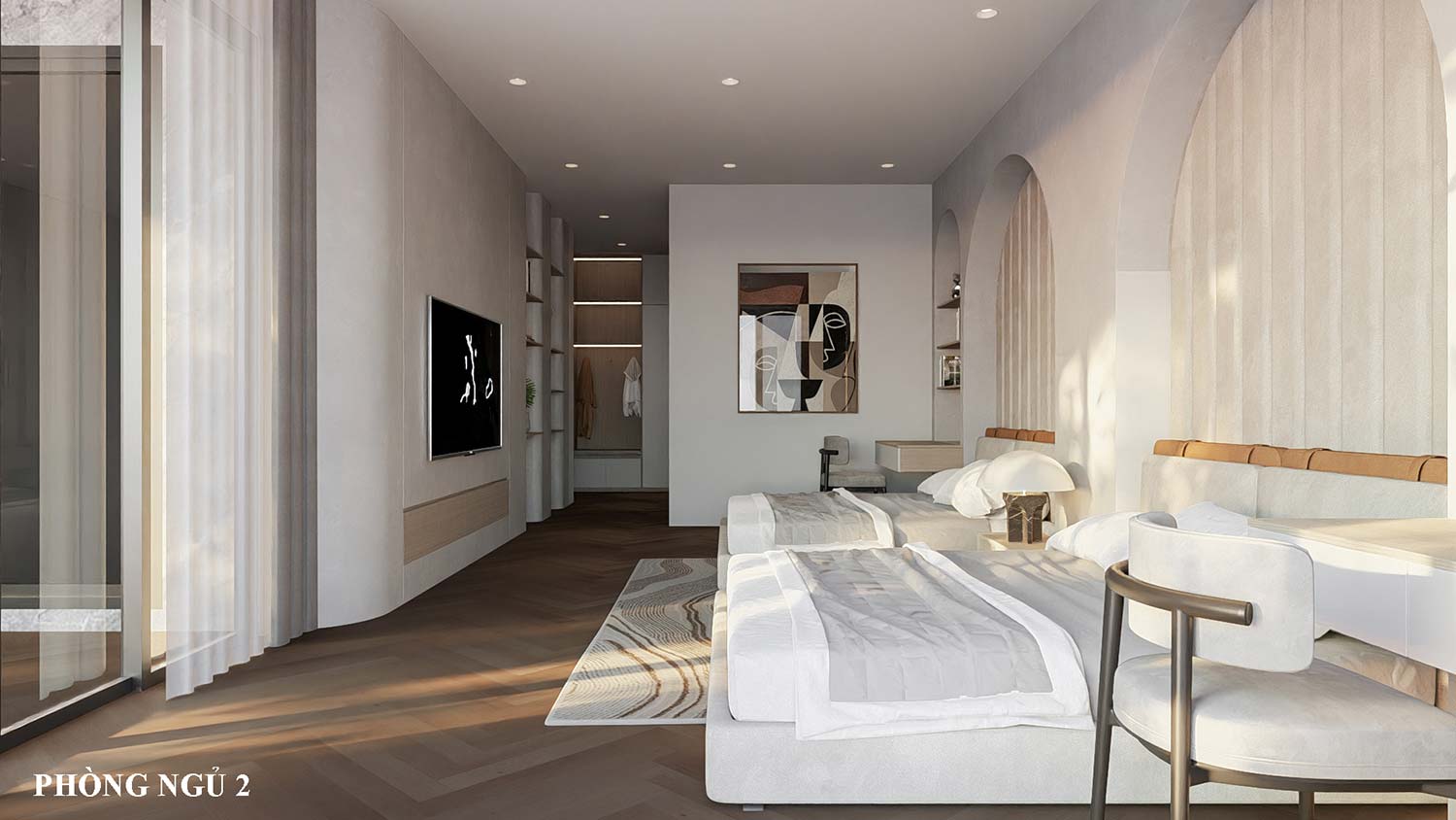 Phòng ngủ 2 biệt thự mái Nhật 3 tầng đẹp