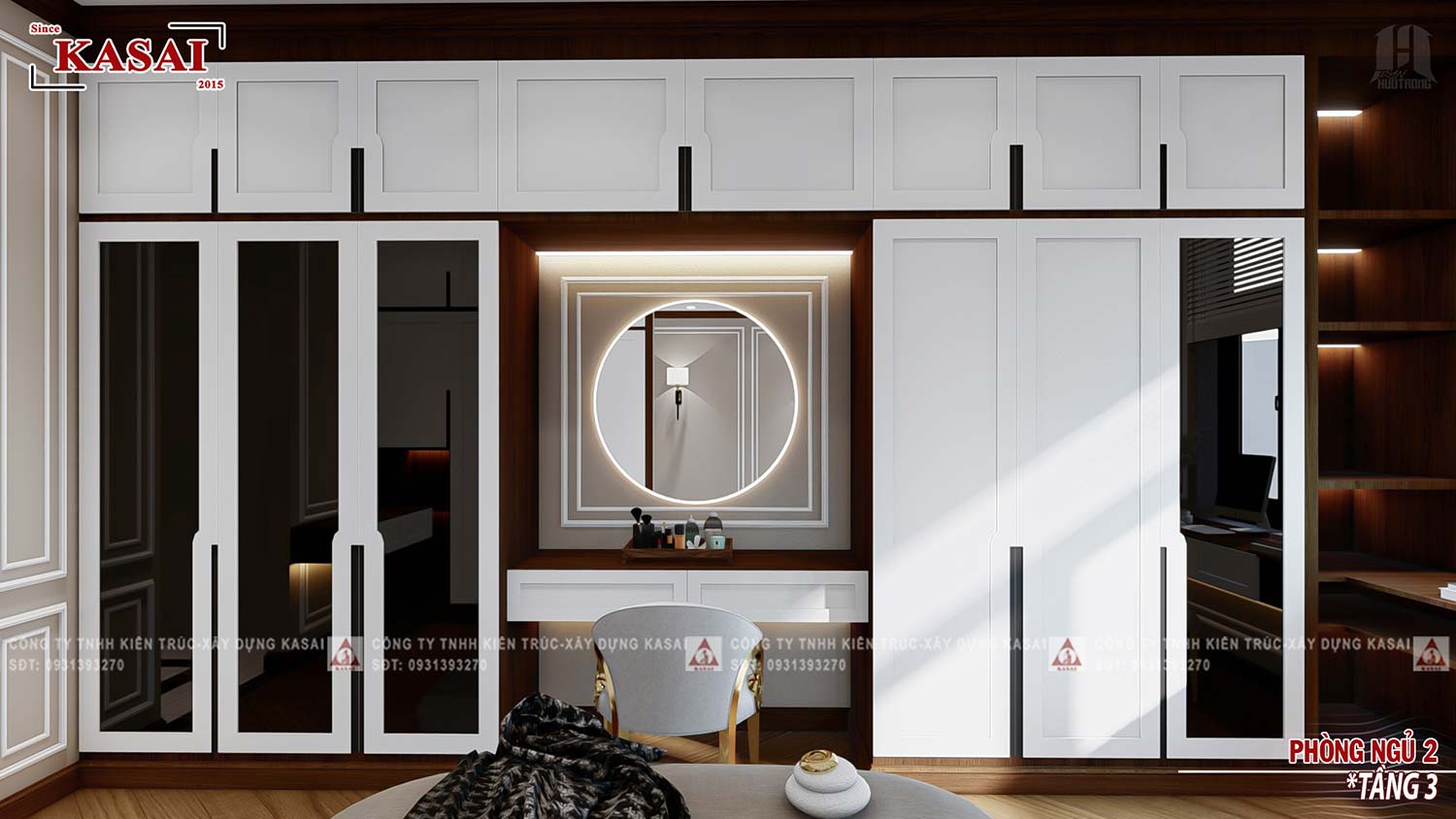 Phòng ngủ 2 biệt thự tân cổ điển 3 tầng 600m2