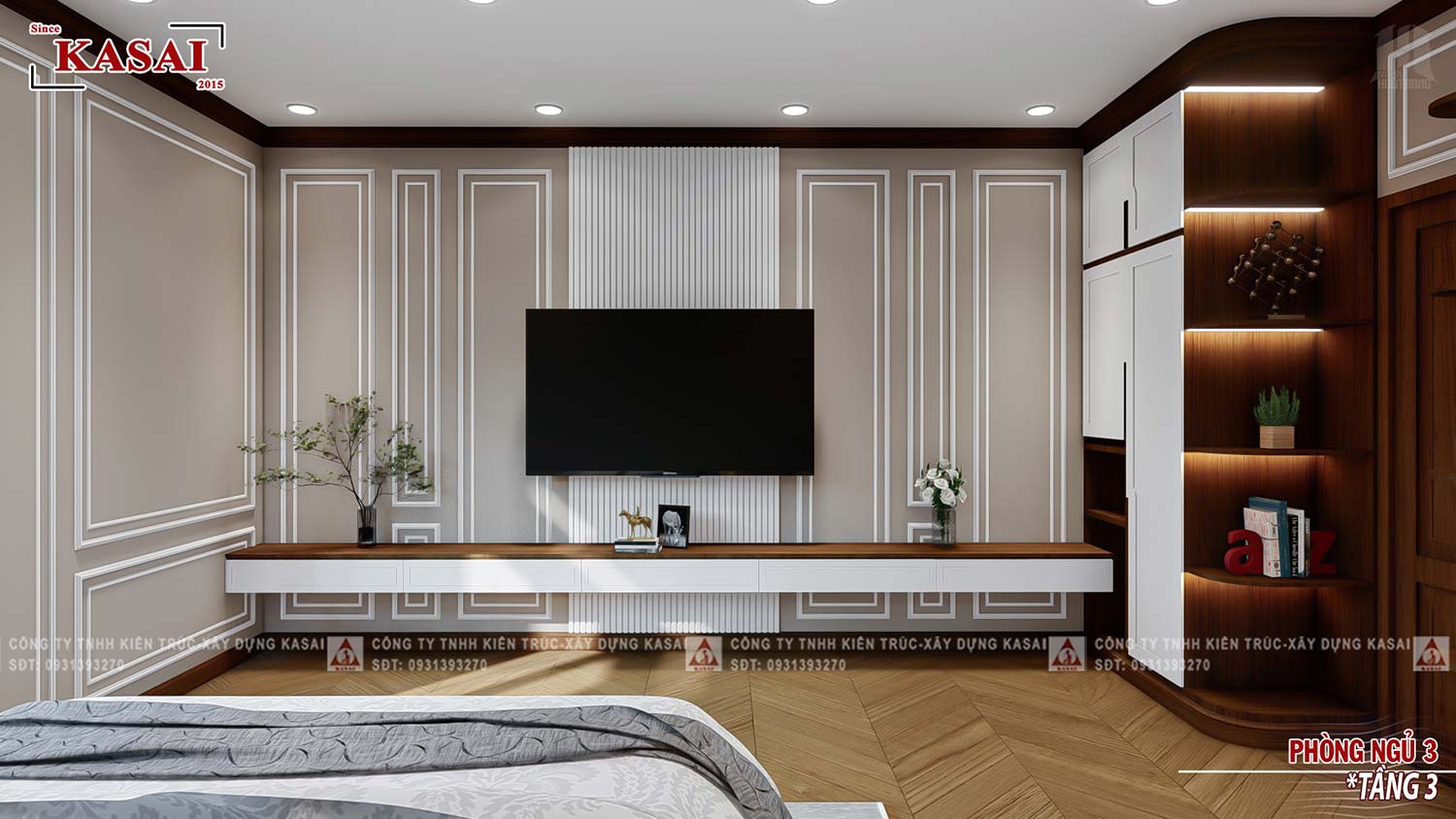 Phòng ngủ 3 biệt thự tân cổ điển 3 tầng 600m2