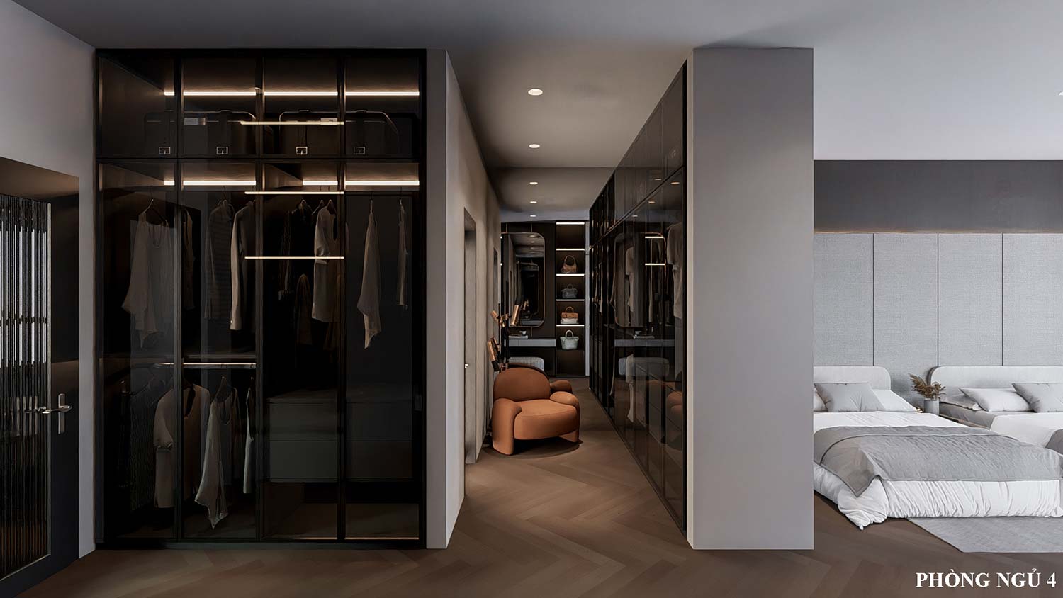 Phòng ngủ 4 biệt thự mái Nhật 3 tầng đẹp