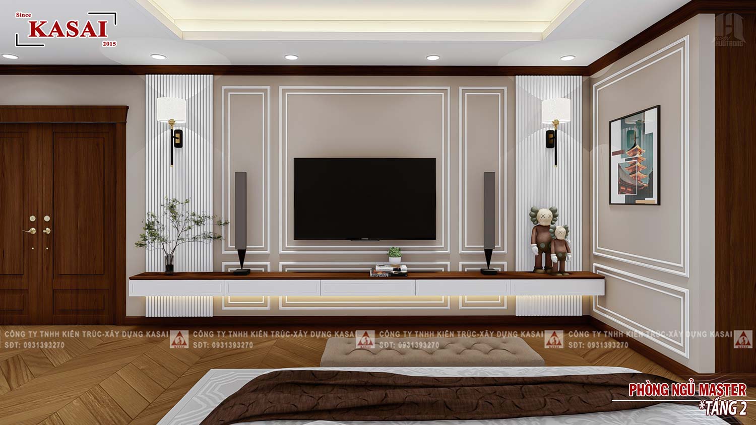 Phòng ngủ master biệt thự tân cổ điển 3 tầng 600m2