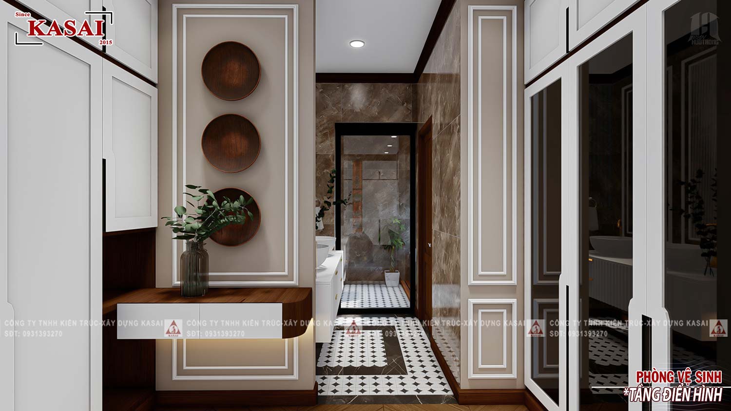 Phòng WC biệt thự tân cổ điển 3 tầng 600m2