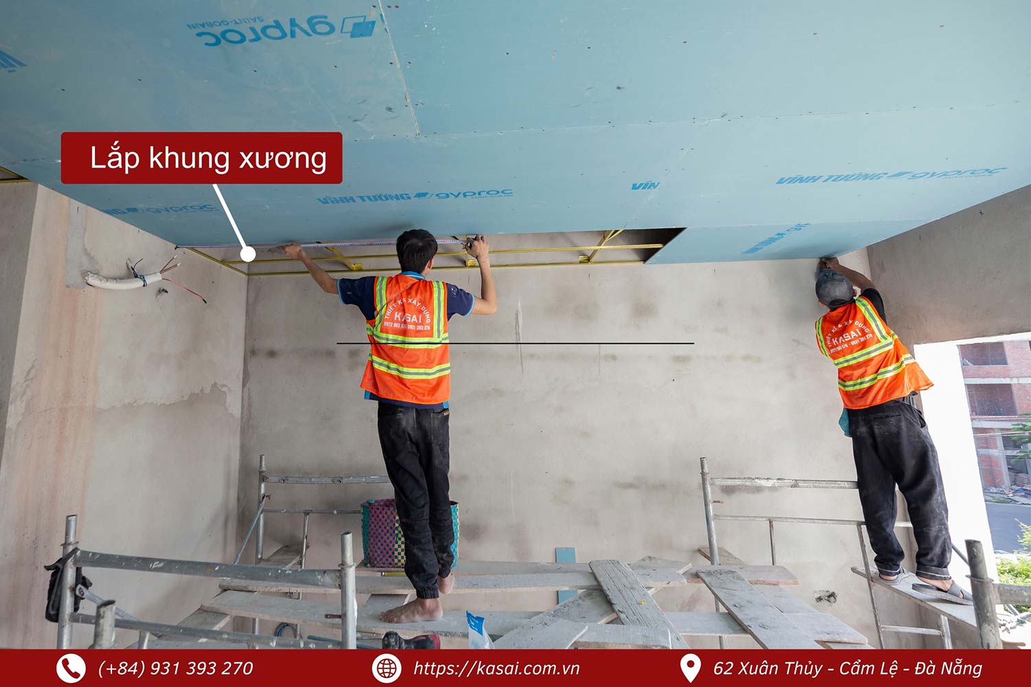 Thi công trần thạch cao Hưng's House