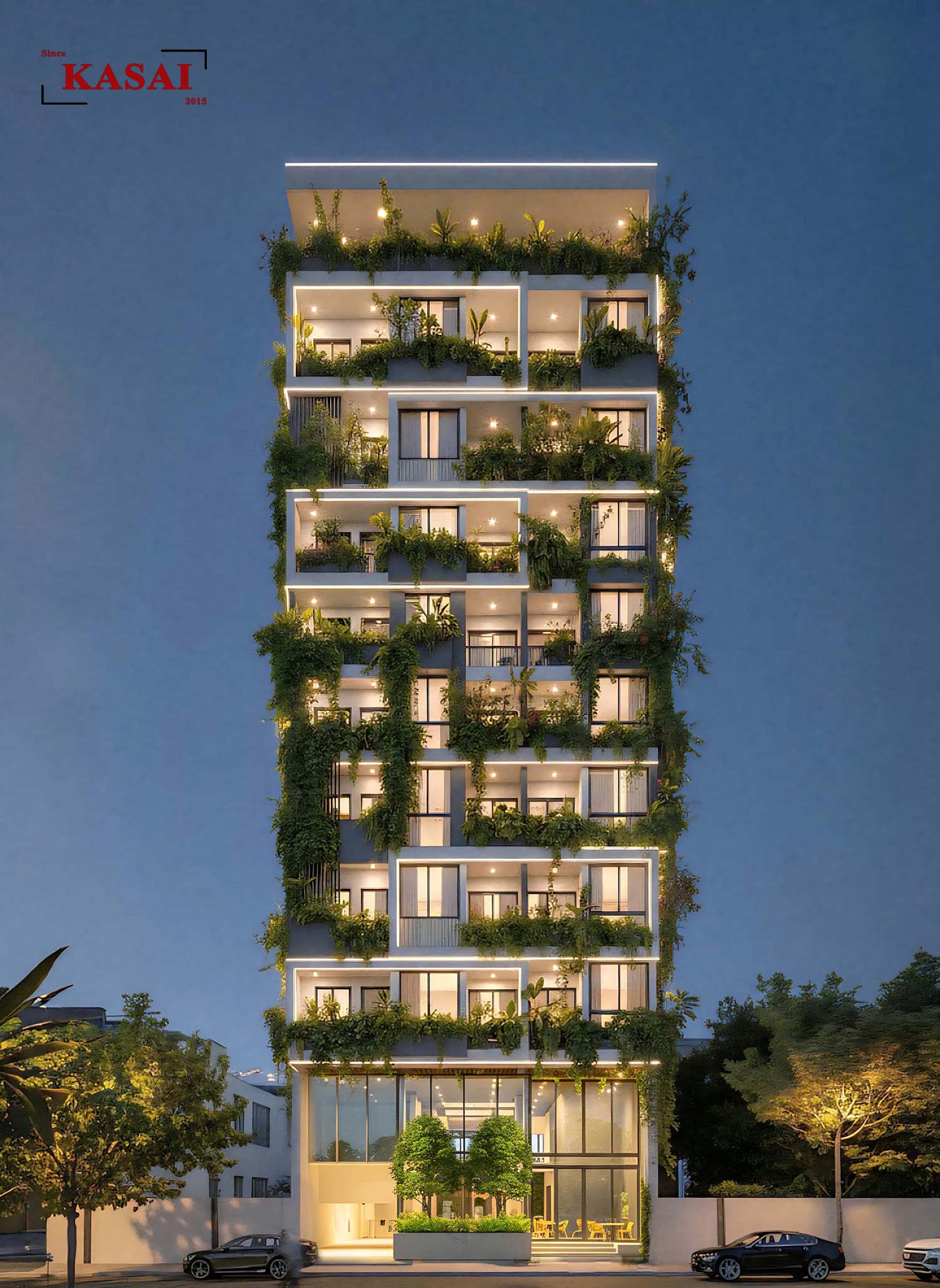 Thiết kế căn hộ 9 tầng ốc đảo xanh