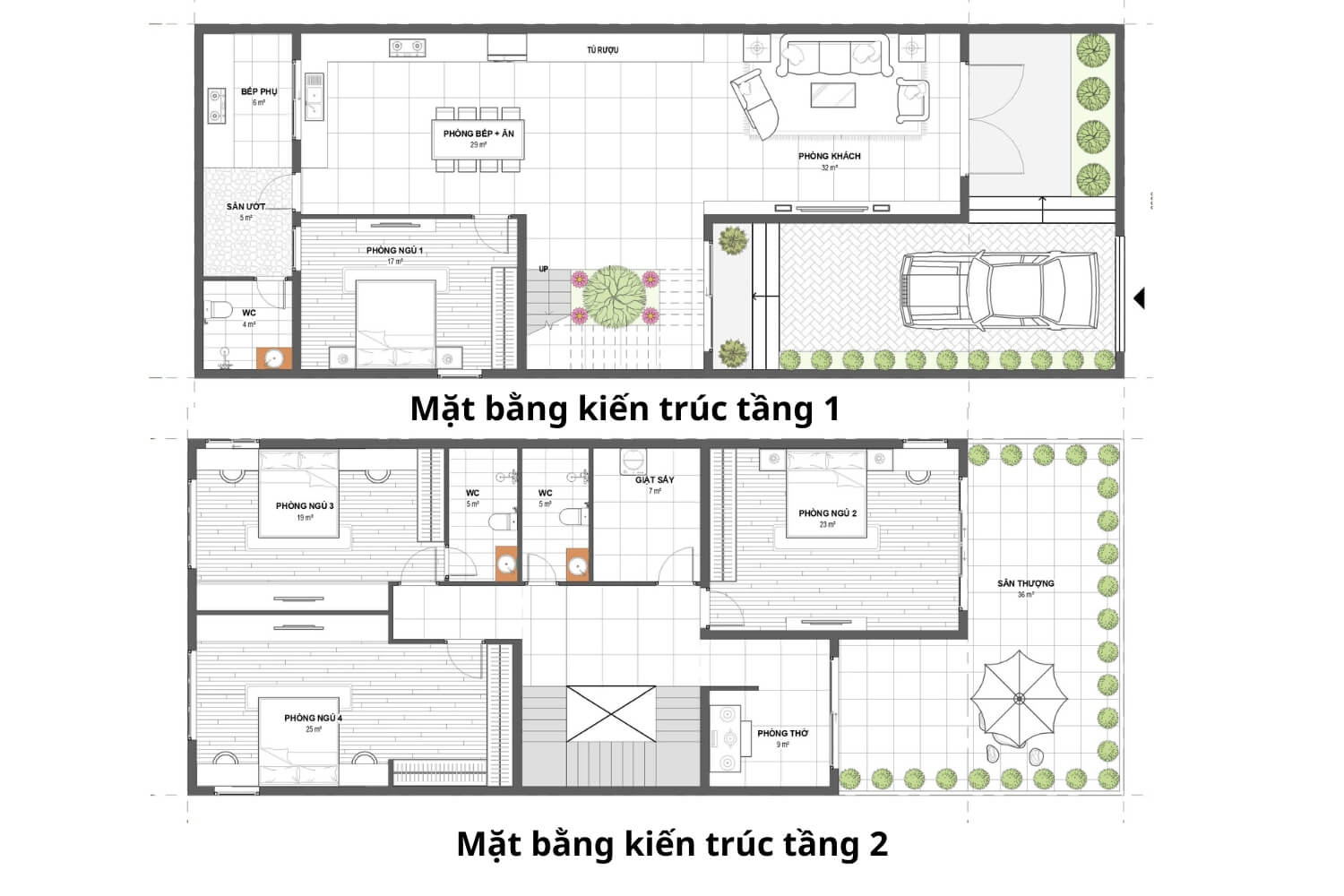 Bản vẽ thiết kế mẫu nhà 8x18m 2 tầng