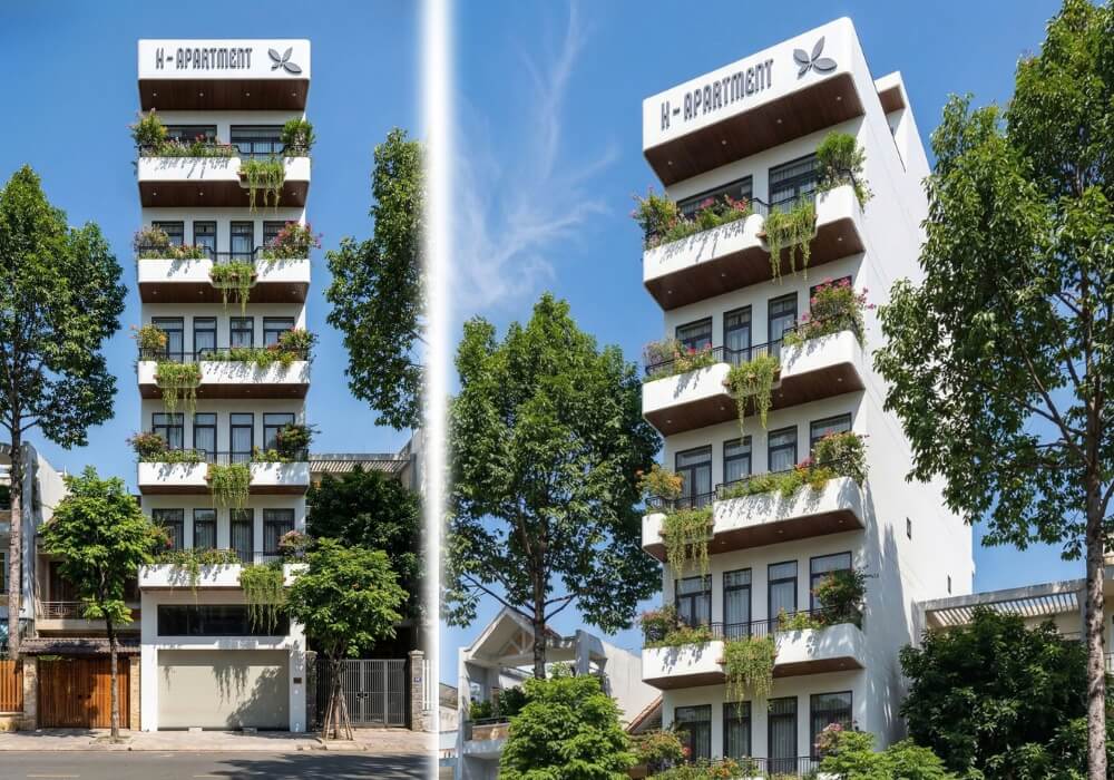 Căn hộ tối giản với mảng xanh xuyên suốt