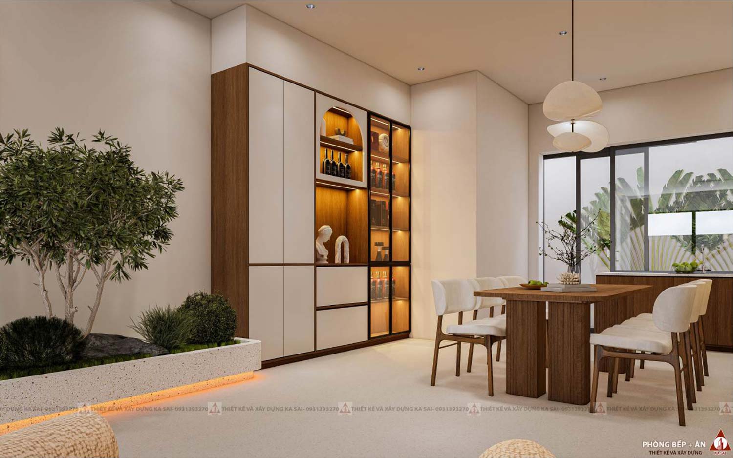 Phòng bếp nhà phố 3 tầng tràn ngập ánh sáng