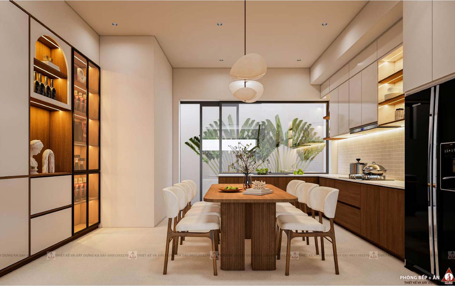 Phòng bếp nhà phố 3 tầng tràn ngập ánh sáng