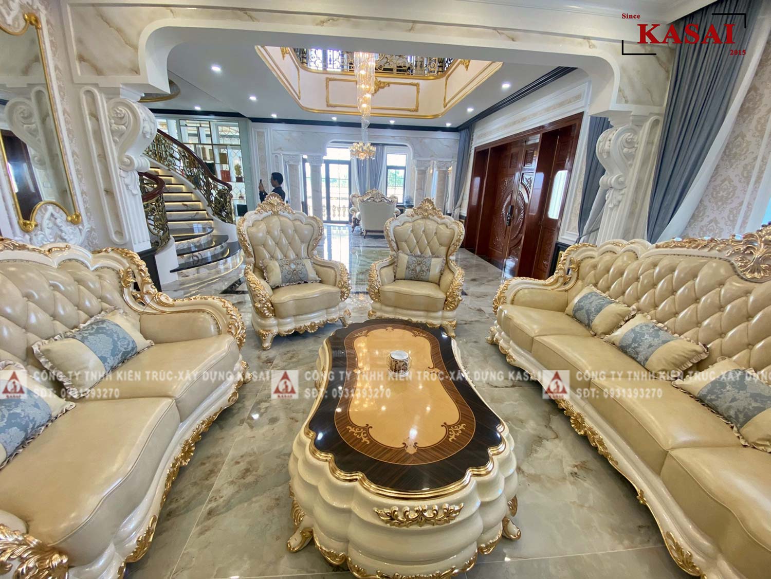 Phòng khách biệt thự tân cổ điển đẳng cấp