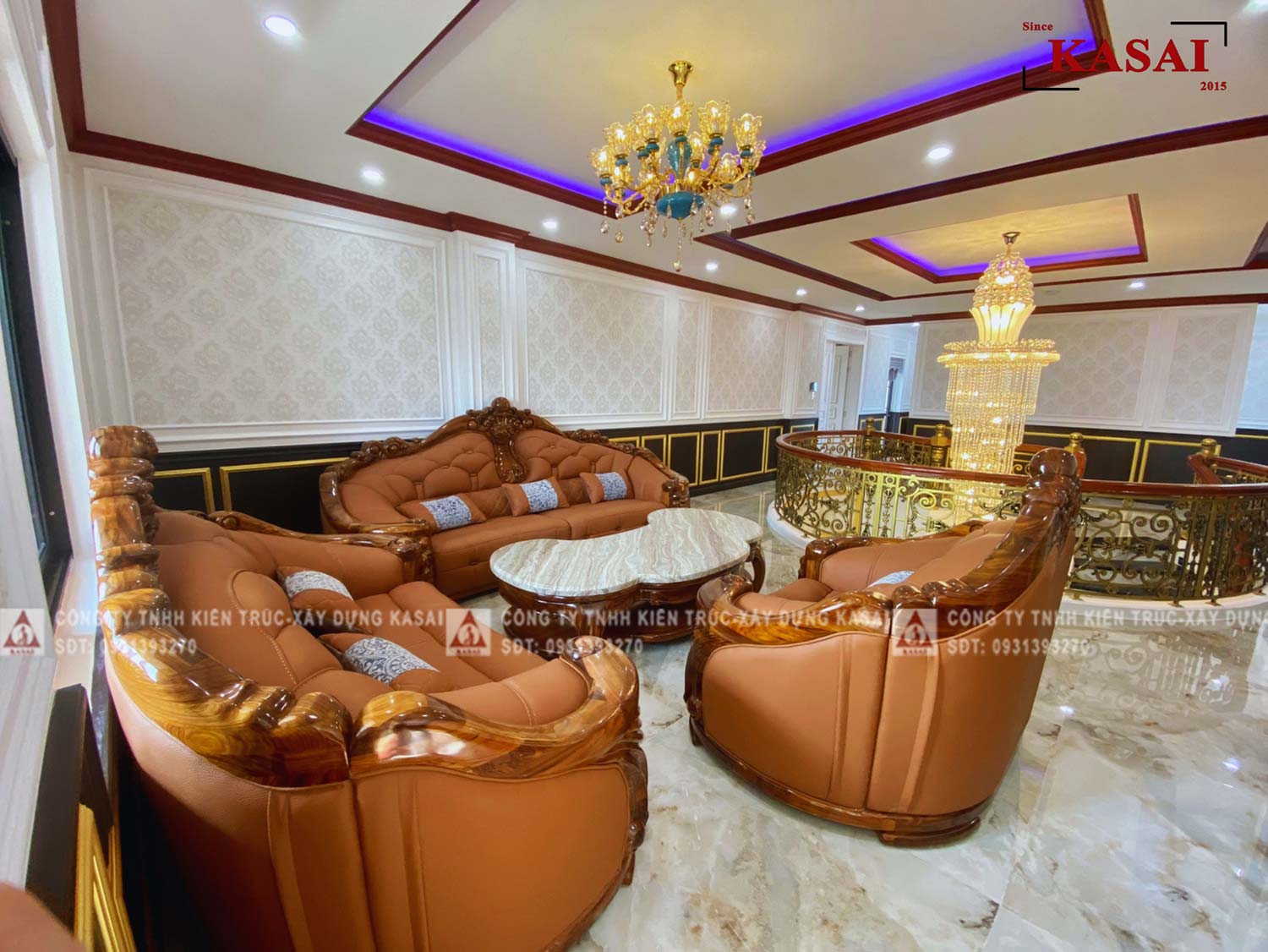 Phòng sinh hoạt chung biệt thự tân cổ điển đẳng cấp