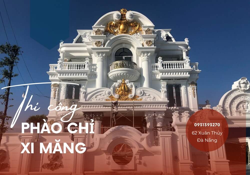 Thi công phào chỉ xi măng, phù điêu cho biệt thự tân cổ điển