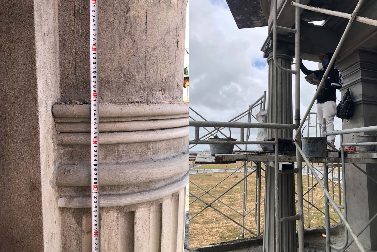 Thi công phào chỉ xi măng