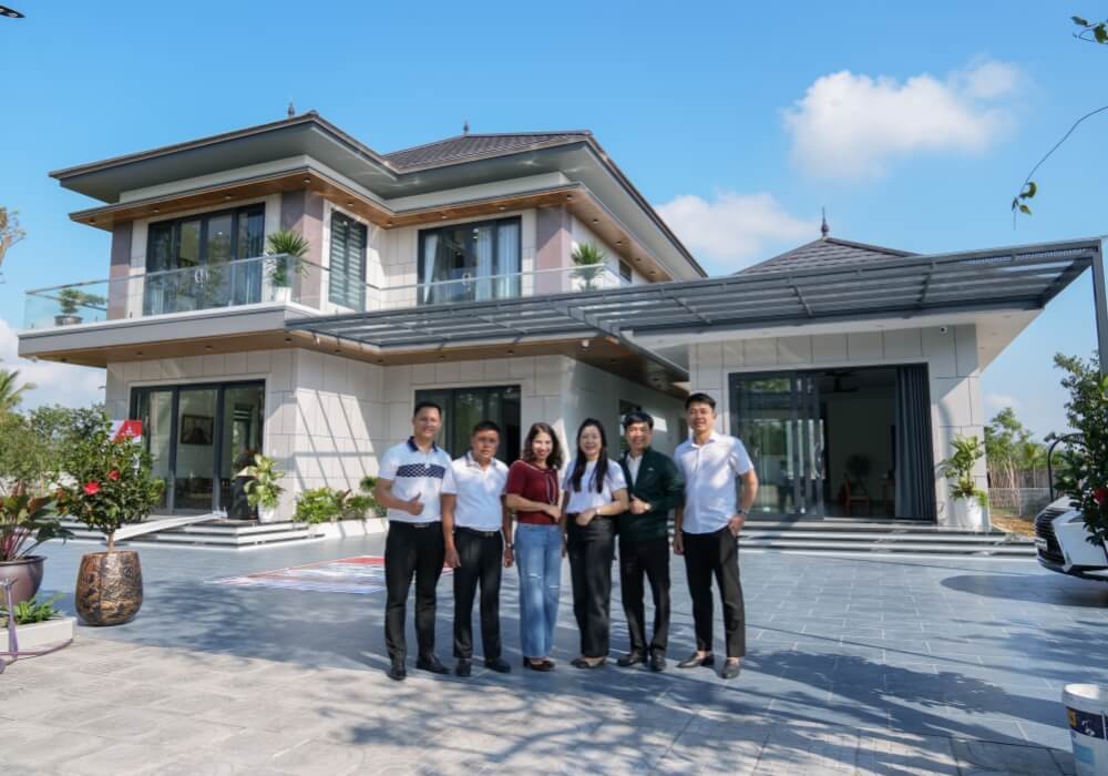 Bàn giao biệt thự mái Nhật siêu rộng thoáng tại Nghệ An