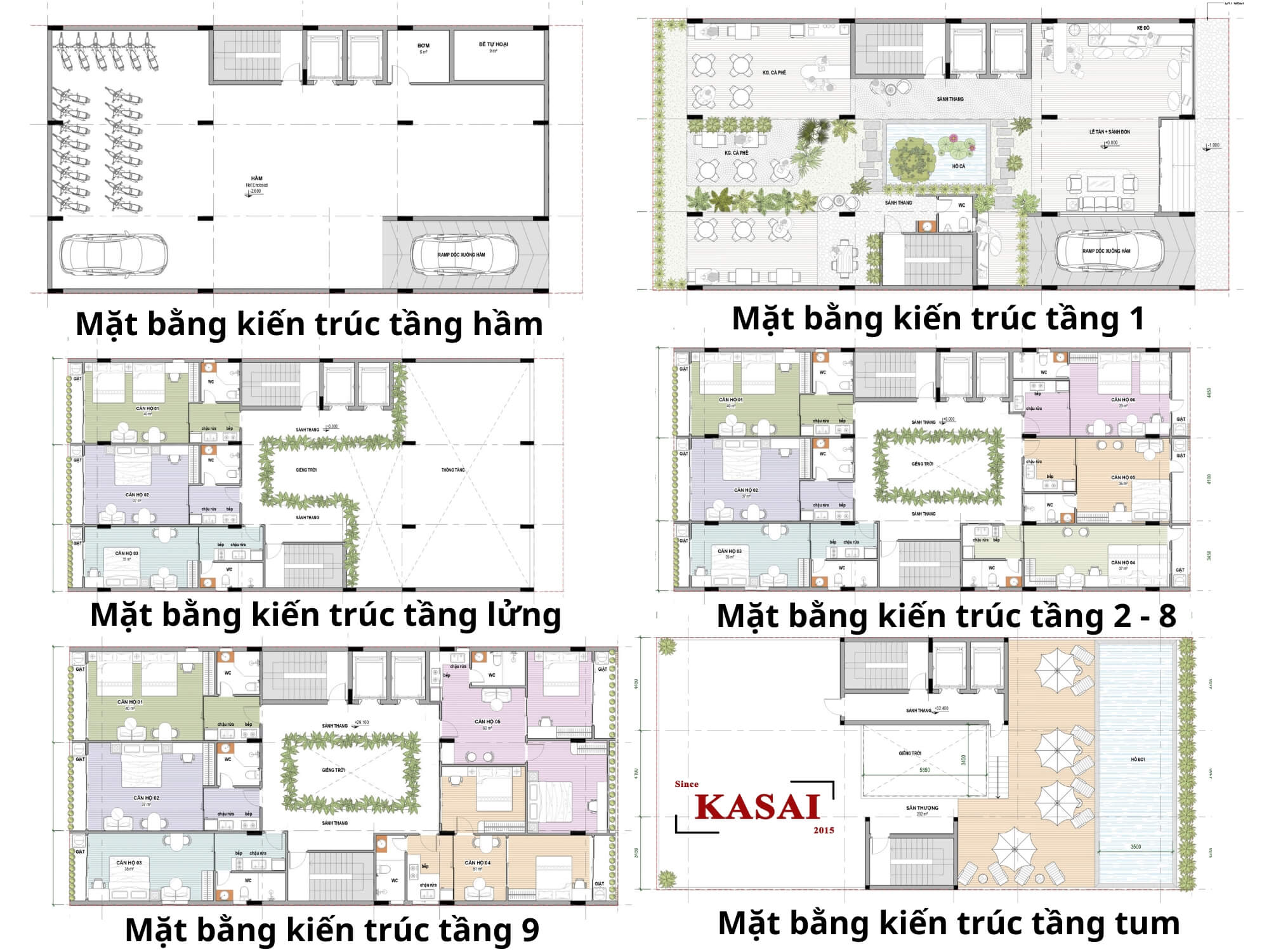 Bản vẽ thiết kế căn hộ 9 tầng